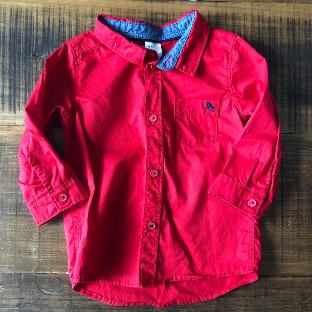 Red Button-up Dress Shirt